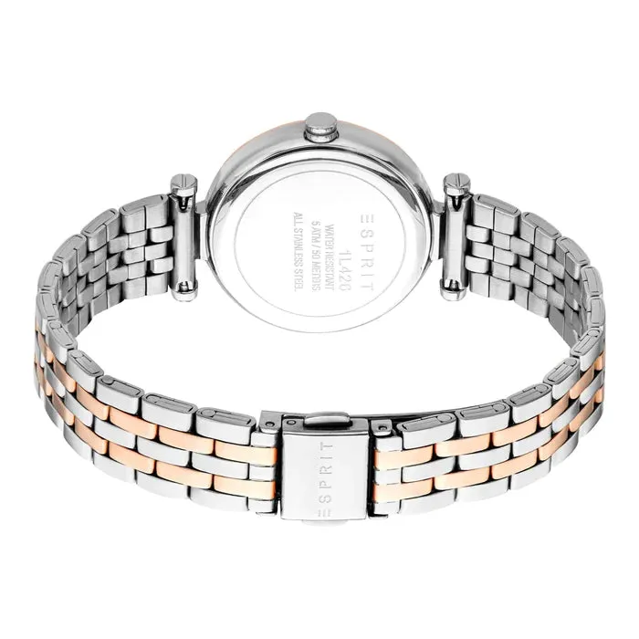 Esprit Laila ll Women's Green Dial Silver Rose Gold Watch