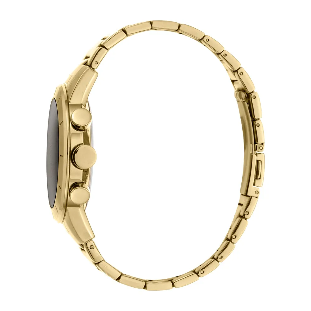 Esprit Men's IP Gold Chronograph Watch Black Dial & Metal Bracelet
