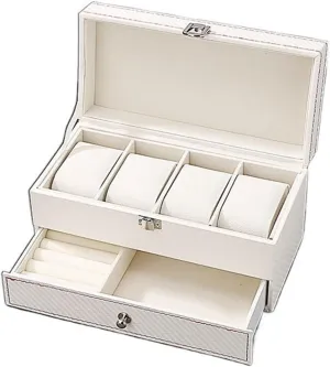 Exquisite Jewelry Box PU Leather Watch Organizer Double Layer High Capacity comic chagrin smoothness destine Watch Storage Box watch storage box Watch Box 
