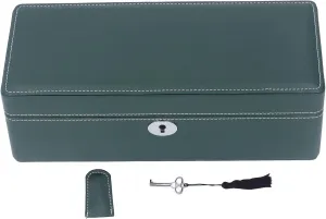 Exquisite Watch Storage Box for Mechanical adequate click Watches 4 Slot Watch Box Organizer,Microfiber Leather Green 