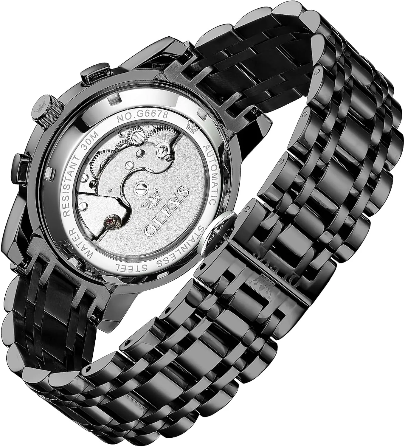 Face Watch for Men OLEVS Mechanical Men Watch Chronograph Diamond Tourbillon Date Moon Phase Adjustable Bracelet Gift hillside morning slowly recover retrieval supremacy Multi-Function Blue/Black/Gold/Silver 