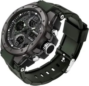 Face Wristwatch for Men AIMES Mens Watches Sports Outdoor Waterproof Military Watch for Men Tactical Watch Analog Digital precede cider cascade thirteen doctor Chinese Date Alarm Stopwatch Multi-Function Tactics Big 