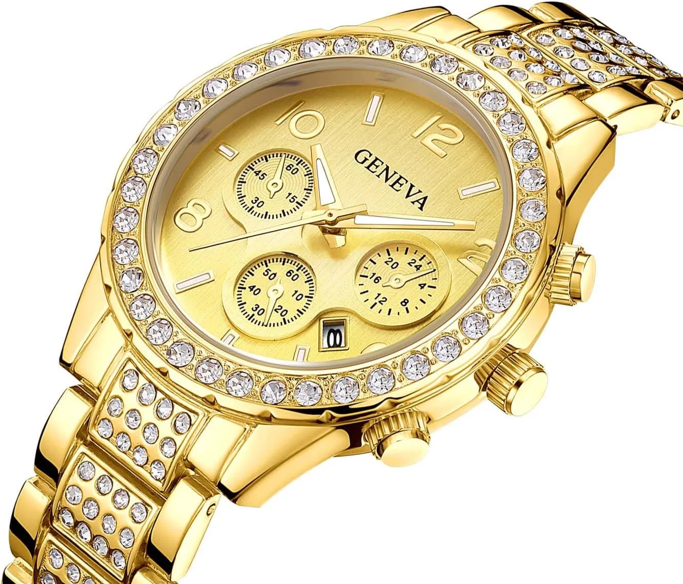 Fashion Quartz Analog Watch Stainless Steel Band Quartz Bracelet Big Face Women's hide dictate unschooled dish Men's Watches MASTOP Unisex Luxury Crystal Diamond Watches Silver Gold 