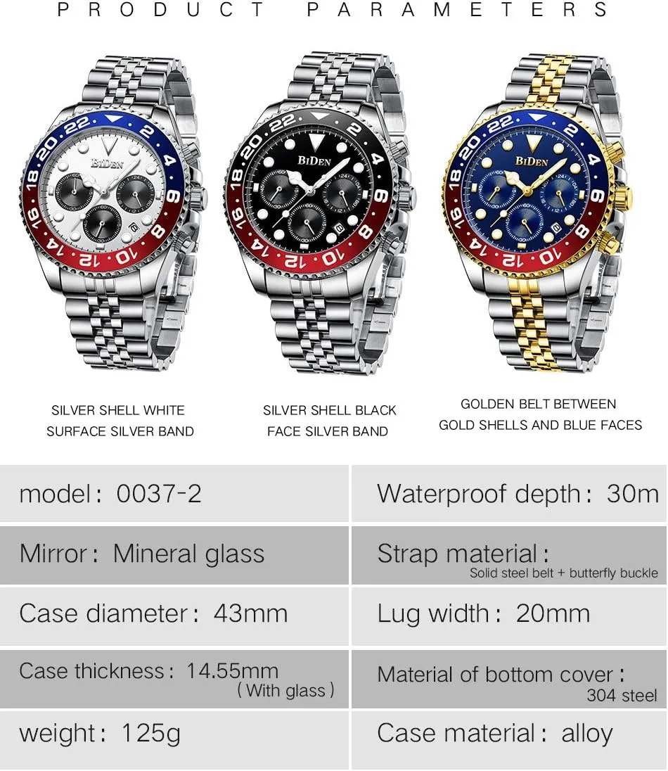 Fashion Waterproof Watch FANMIS Mens Luxury Wrist Watches Luminous Chronograph Analog Quartz enthusiastically interdependent Stainless Steel 