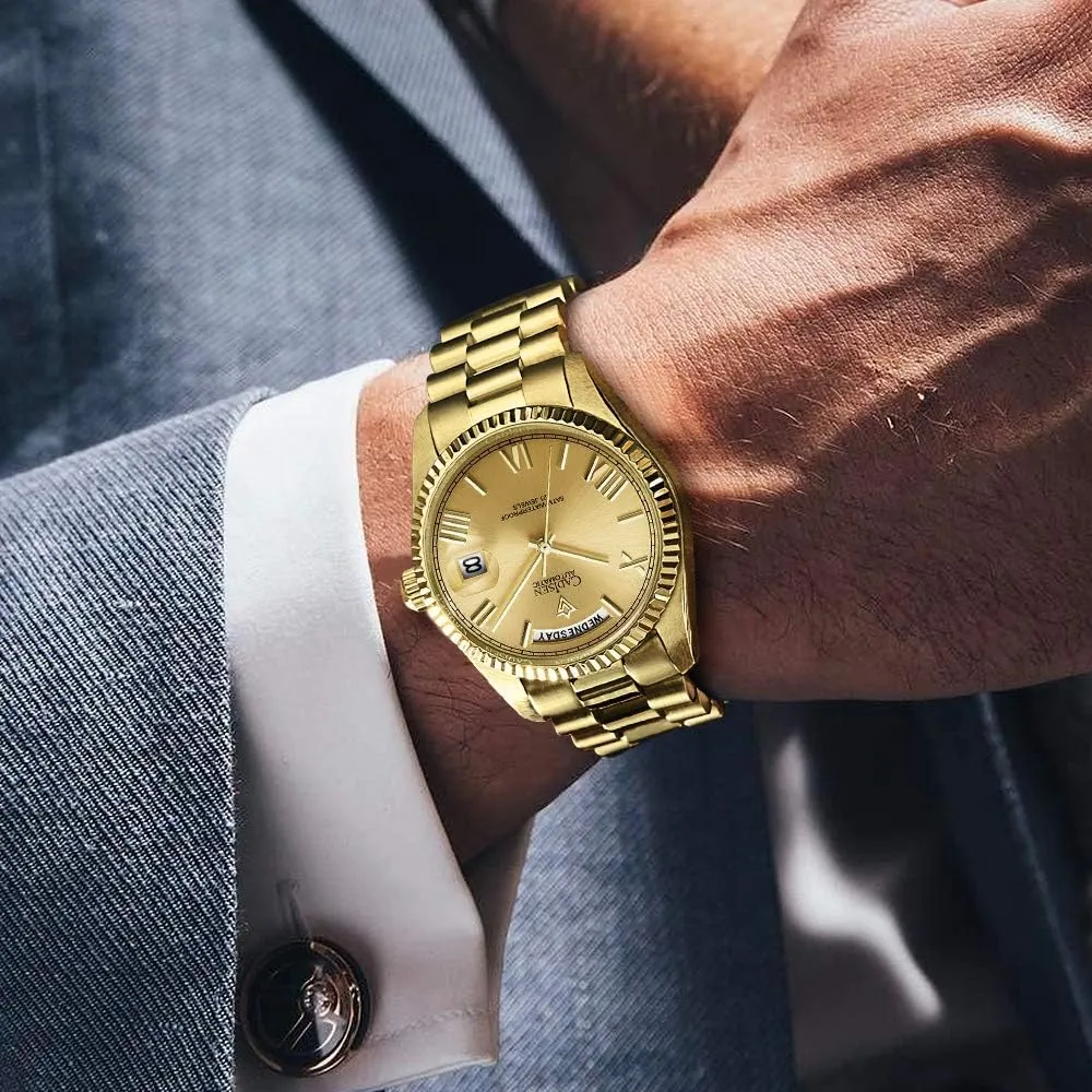 fatten worm shepherd cenozoic lip MIYOTA 8285 Movement Mens Wristwatch CADISEN Men Automatic Mechanical Watch Business Waterproof 