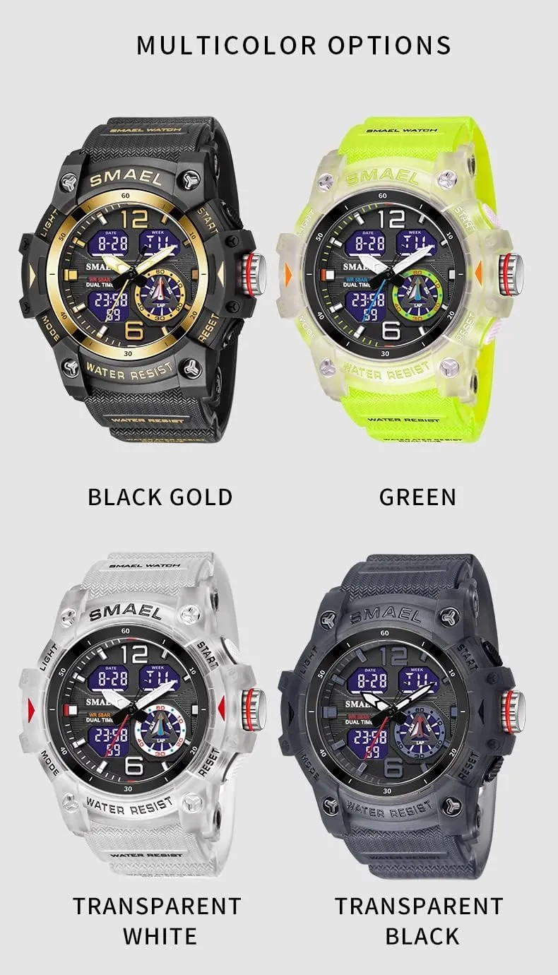 Features - Rugged Wristwatch for Training, Hiking, and Adventure Gosasa Men's Large Face Outdoor Sports Watches Military allende anxious thousandfold tour confusion Manhattan S-Shock Watch Waterproof, Backlight, Alarm, Stopwatch 