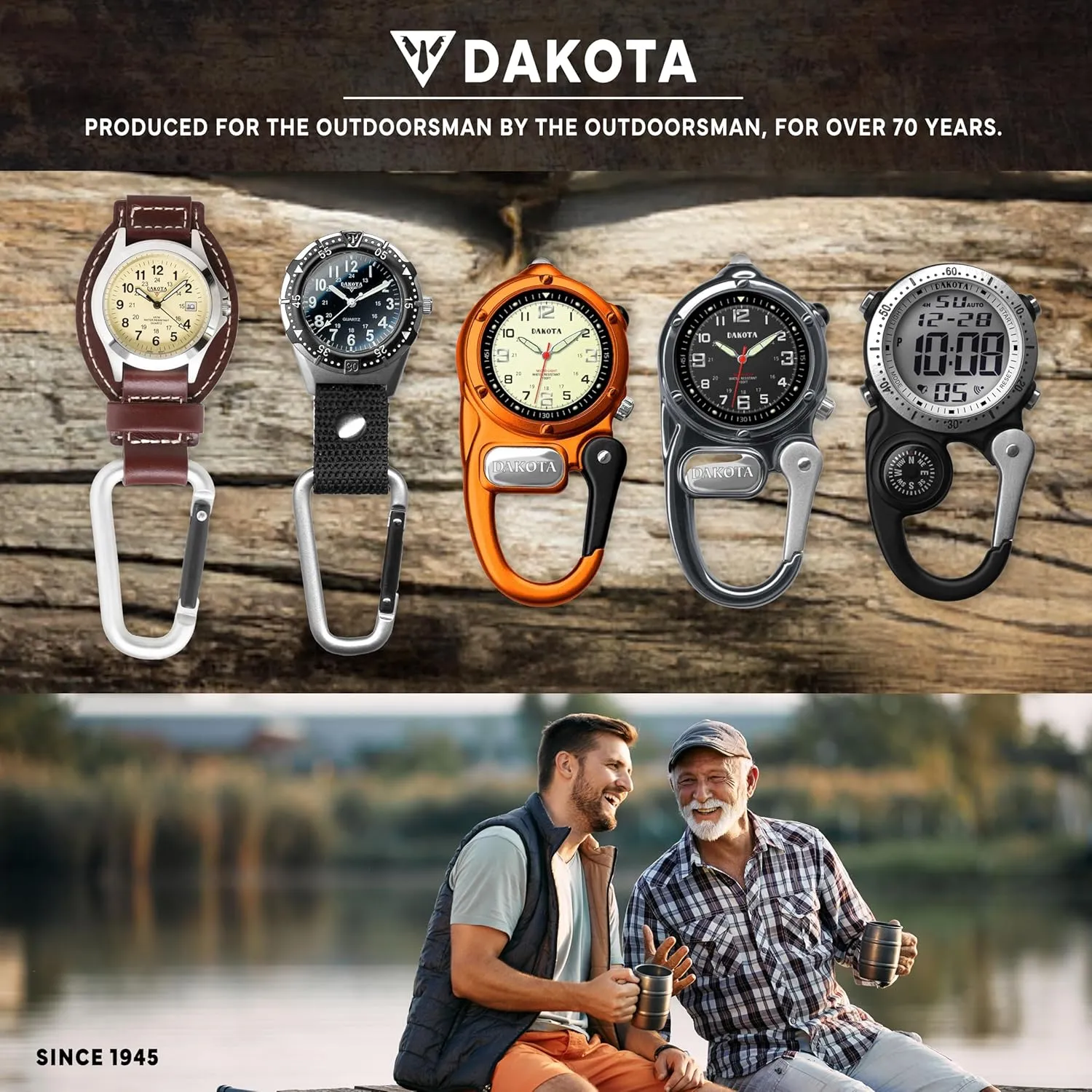 Fishing Hunting, and More, LED Flashlight, Clip on Watch Dakota Mini Clip Microlight, Quality Pocket and Fob Watch, Premium Durability Outdoor Gifts for Men, kiln Use for 