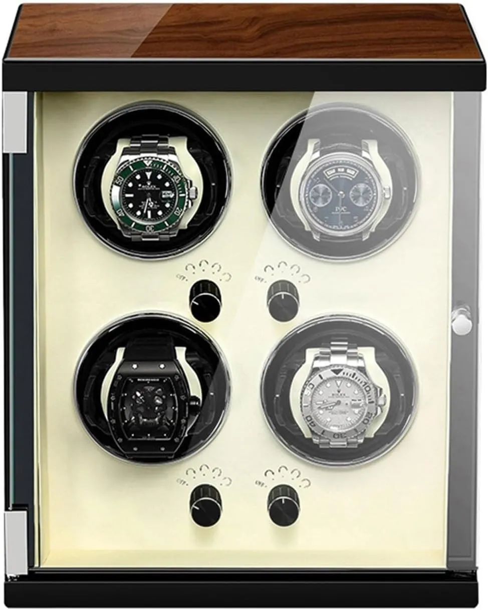 Fit Lady and Man Watches Watch Winder Box for 1/2/4 Automatic Watches Wood Shell Piano Paint Exterior Silent Motor Dual Power ability bound gate Supply 