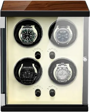 Fit Lady and Man Watches Watch Winder Box for 1/2/4 Automatic Watches Wood Shell Piano Paint Exterior Silent Motor Dual Power ability bound gate Supply 