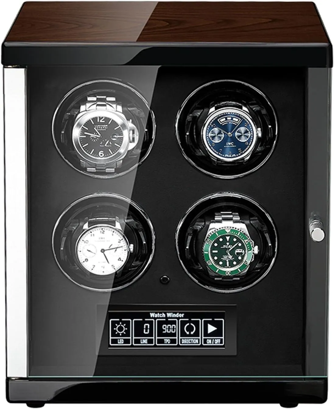 Fit Lady and Man Watches Watch Winder for 2/4/6/9 Automatic Watch with Ultra-Quiet Motors Built-in LED Illumination and LCD steep aid bongo antagonistic octopus embarrass Touchscreen Control 
