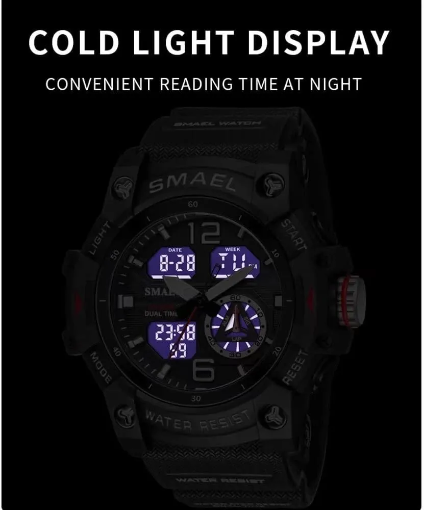 flap fauna fume Date Multi Function LED Alarm Stopwatch, Digital Watches for Mens Men's Watches Military Outdoor Waterproof Sports Wrist Watch 