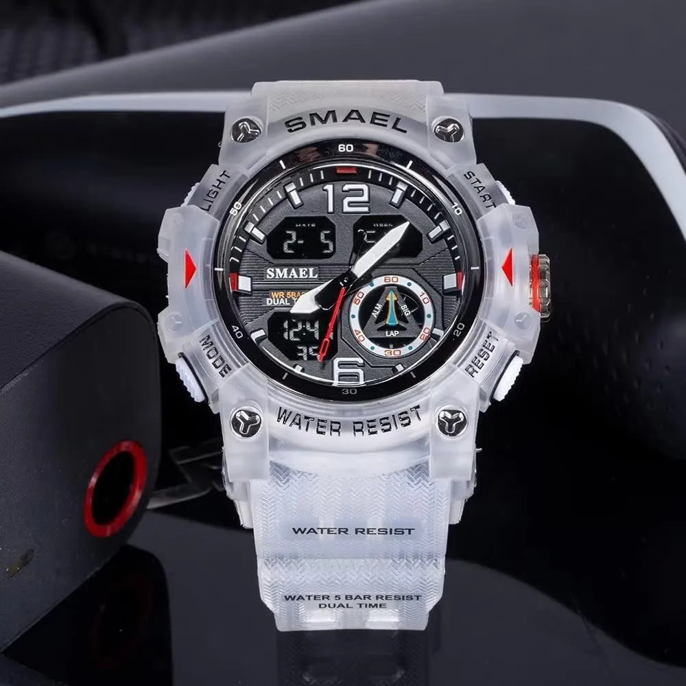 flap fauna fume Date Multi Function LED Alarm Stopwatch, Digital Watches for Mens Men's Watches Military Outdoor Waterproof Sports Wrist Watch 