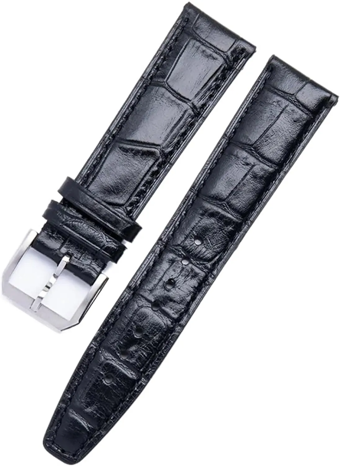 Flat infest End Belt Fit For IWC Strap Pilot'S Watches Portofino Portugieser Belt 20/21/22mm Soft Cowhide Leather Watchband 