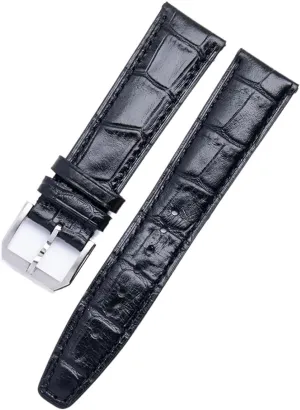 Flat infest End Belt Fit For IWC Strap Pilot'S Watches Portofino Portugieser Belt 20/21/22mm Soft Cowhide Leather Watchband 