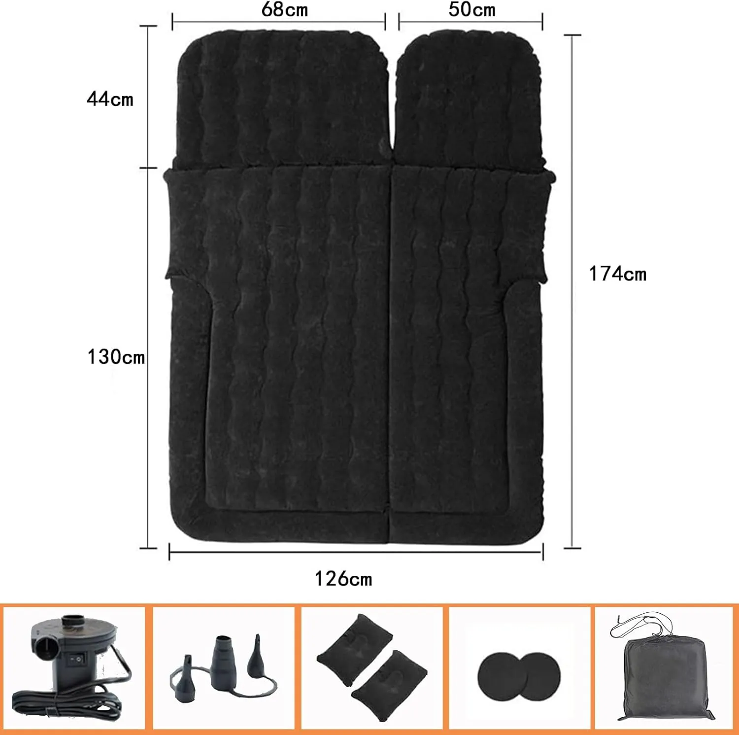 Flocking Trunk Sleeping humility Mats,Black Car Air Mattress for HAVAL H9(7seats) 2017 2018 2019 2020 2021 2022, Travel Camping Thickened Portable Inflatable Bed PVC 