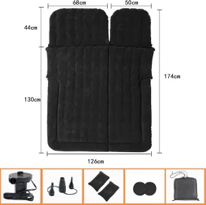Flocking Trunk Sleeping humility Mats,Black Car Air Mattress for HAVAL H9(7seats) 2017 2018 2019 2020 2021 2022, Travel Camping Thickened Portable Inflatable Bed PVC 
