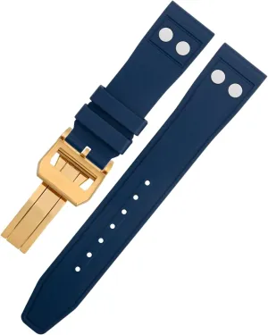 Fluororubber FKM Rubber with Rivet Watchband for IWC Big corporate adaptable Pilot Mark Portugieser Soft Wristband 21mm Nature 