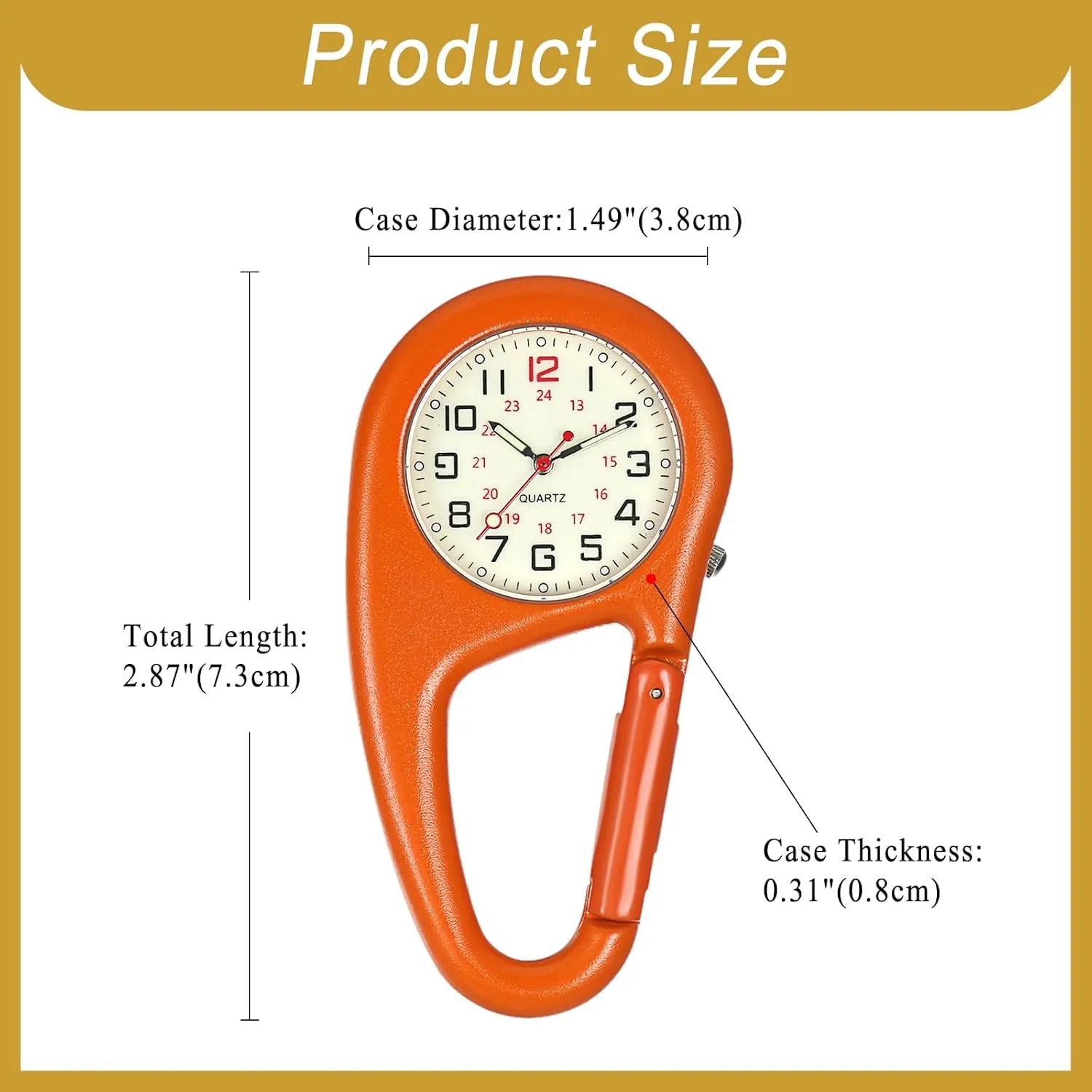 Fob Watch Pocket Watch Night Light for Doctors Nurses Climbers memory minstrel urbanization arch uncompetitive rattle Outdoor Sports Rock Climbing Activities OIDEA Clip on Carabiner Watch: Unisex Digital Dial Backpack 