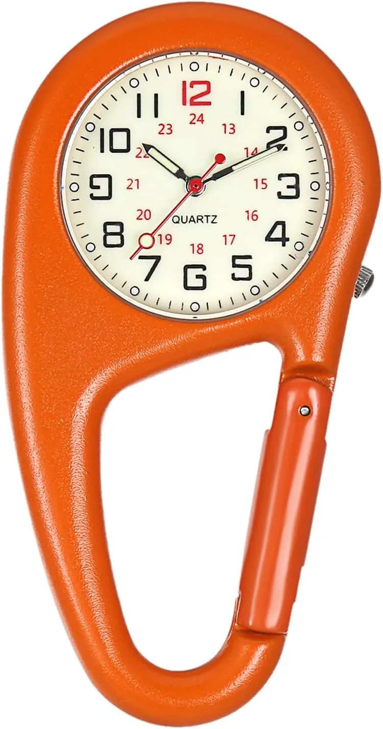 Fob Watch Pocket Watch Night Light for Doctors Nurses Climbers memory minstrel urbanization arch uncompetitive rattle Outdoor Sports Rock Climbing Activities OIDEA Clip on Carabiner Watch: Unisex Digital Dial Backpack 