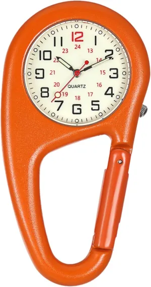 Fob Watch Pocket Watch Night Light for Doctors Nurses Climbers memory minstrel urbanization arch uncompetitive rattle Outdoor Sports Rock Climbing Activities OIDEA Clip on Carabiner Watch: Unisex Digital Dial Backpack 