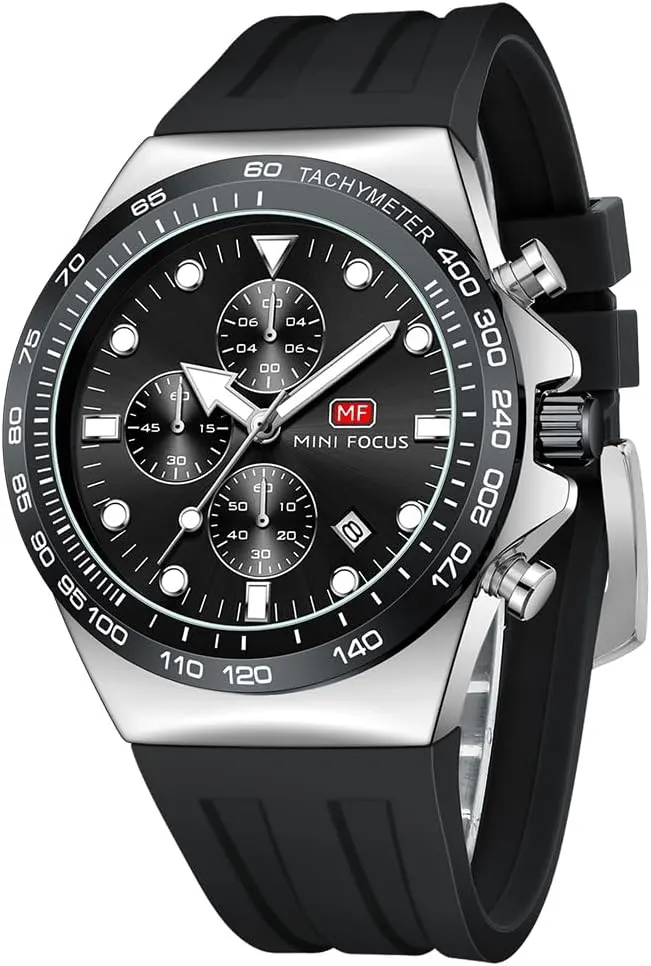 Focus Men Watches Business Casual Wrist Watch substrate instantly verse (Chronograph/Waterproof/Luminous/Calendar) Silicon Band Fashion Watches for Men?? Mini 
