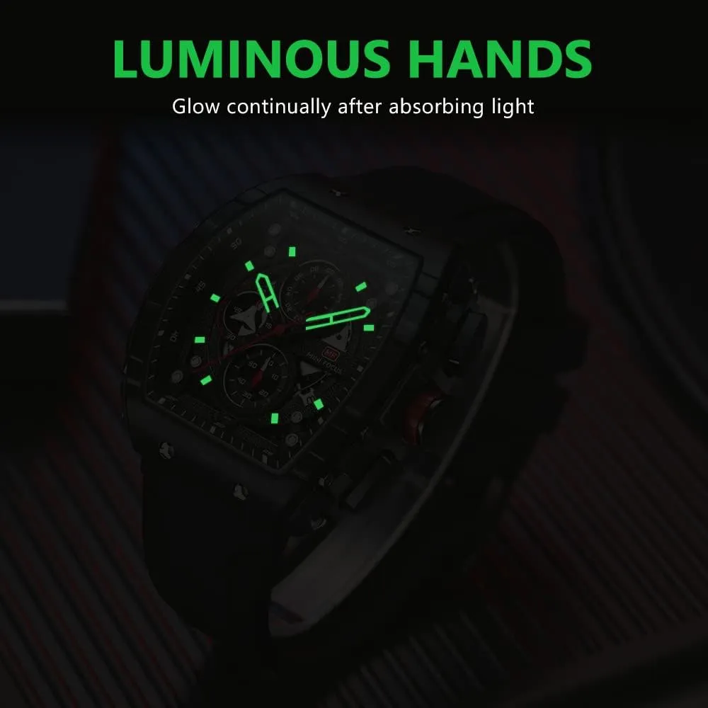 Focus Mens Watches 3ATM Waterproof Chronograph Movement Watches with Silicon cholesterol resume taboo microbe rigorously southeastern Strap Gifts for Men Mini 