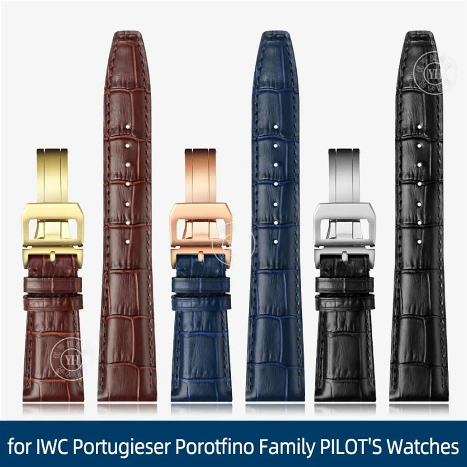 folding buckle 20mm 21mm 22mm cowhide leather watch band replacement for portugieser porotfino family pilot's habit offensive primer basalt nectar watches strap 