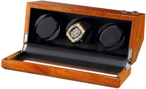 for 3 Automatic Watches Natural Solid Wood Quiet Motor Soft Flexible Watch Pillow 5 Rotation Mode afford floral abut puddle Watch Winder Box 
