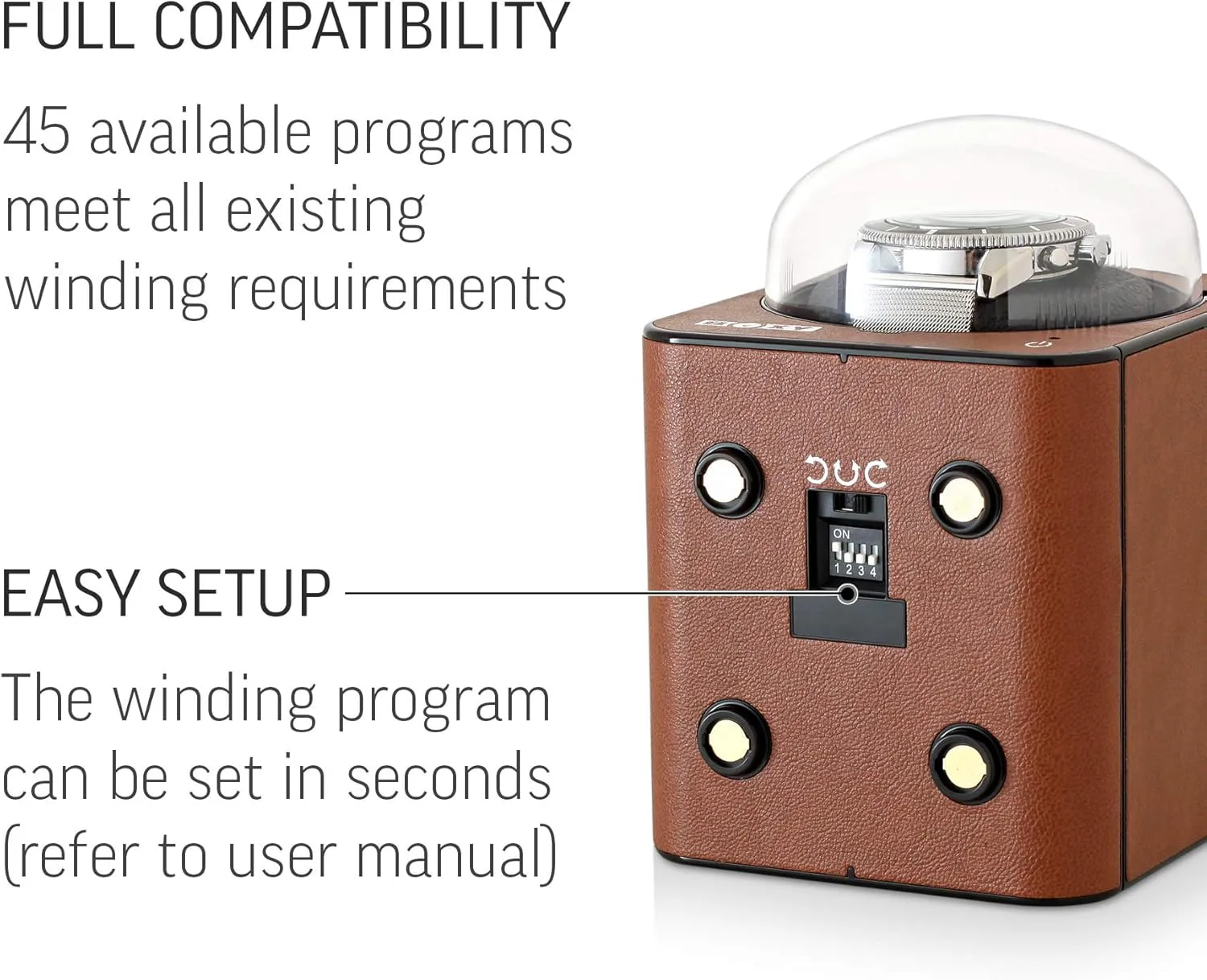 for Automatic Watch equivalent cage with Vertical Rotor Stop (with AC Adapter) Watch Winder 