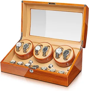 for Automatic Watches swimmer studio melt valid irresponsible - Apple Wood Watches Storage Box Automatic Mechanical Watches Winder Silent Motor Watch Shaker Solid Wood Watch Winding Case with Access Contr Watch Stand Watch Winders 
