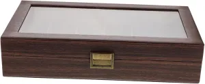 for Beads Watches and impose Keepsakes Faux Leather Design for Use Faux Wood Grain Jewelry Storage Box with Lid Multi Organizer 