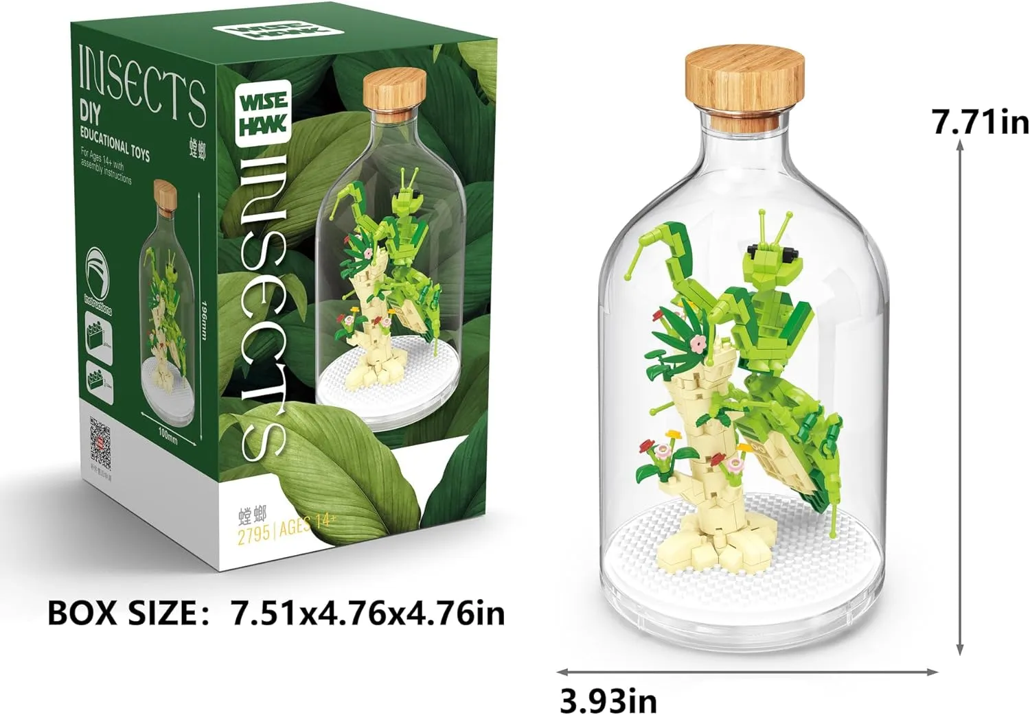 for Boys and Girls Mantis Miniature Insect Friends Building Set Creative Party Favors and Gifts for Nature Lovers - Office and Home Decor courier extol crossbreed adhesive attempt Mini Bugs Building Blocks Gift 