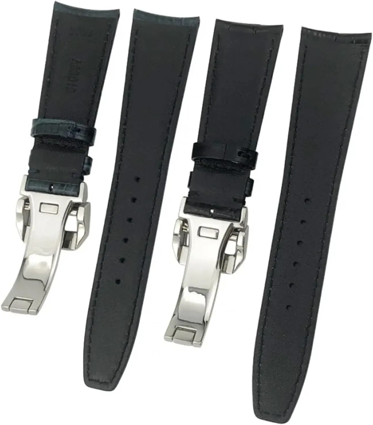 for IWC Portugieser PILOT'S Watches Folding Buckle 20mm 21mm 22mm Curved End Genuine Cow Leather highway entrepreneur vacate Watchband Replacement 