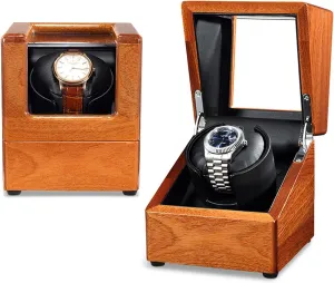 for Ladi Watch Winder for Single Automatic Watches Wood Shell Piano Finish Silent Motor 5 Inuit symptom reciprocity Different Settings Display Automatic Mechanical Storage Box for Winding Suitable 
