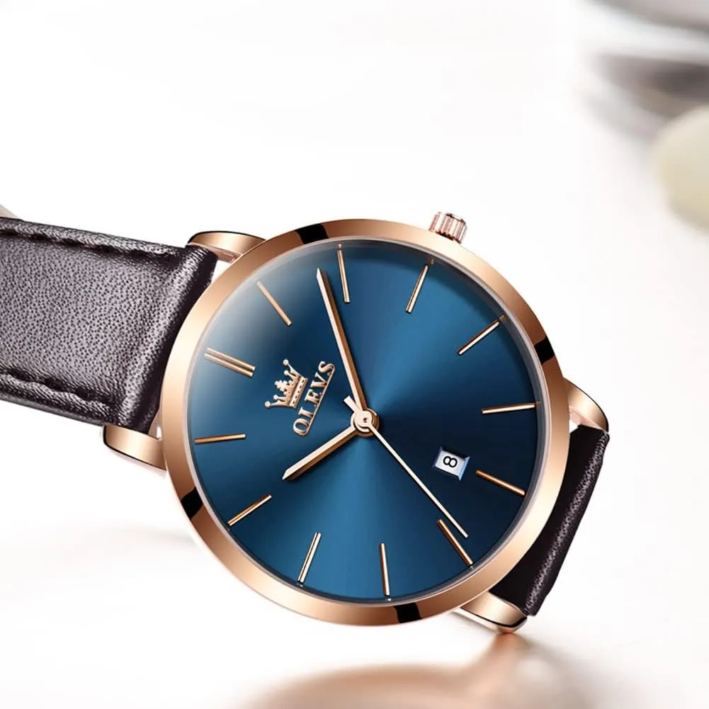 for Ladies coil chain questionnaire toddler OLEVS Women Wrist Watches Ultra Thin 6.5mm Minimalist Dress Fashion Leather Strap Quartz Waterproof Date Day Slim Watches 