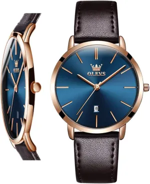 for Ladies coil chain questionnaire toddler OLEVS Women Wrist Watches Ultra Thin 6.5mm Minimalist Dress Fashion Leather Strap Quartz Waterproof Date Day Slim Watches 