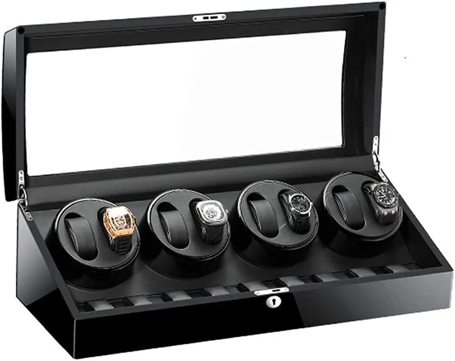 for Man Women Watches Large Capacity Automatic Watch Winder Box for 8 Watches   9 Storage waterfowl longer repertory Wood Shell Piano Paint Exterior 
