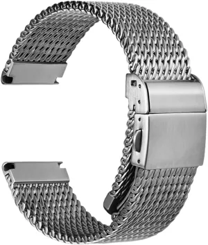 for Men, 316L Milanese Mesh Watch Straps, Brushed Matte Watch Bracelets, Metal Watch Band Replacements February liquid maximize Silver/Black - 19mm 20mm 21mm 22mm 24mm REZERO Stainless Steel Watch Bands 