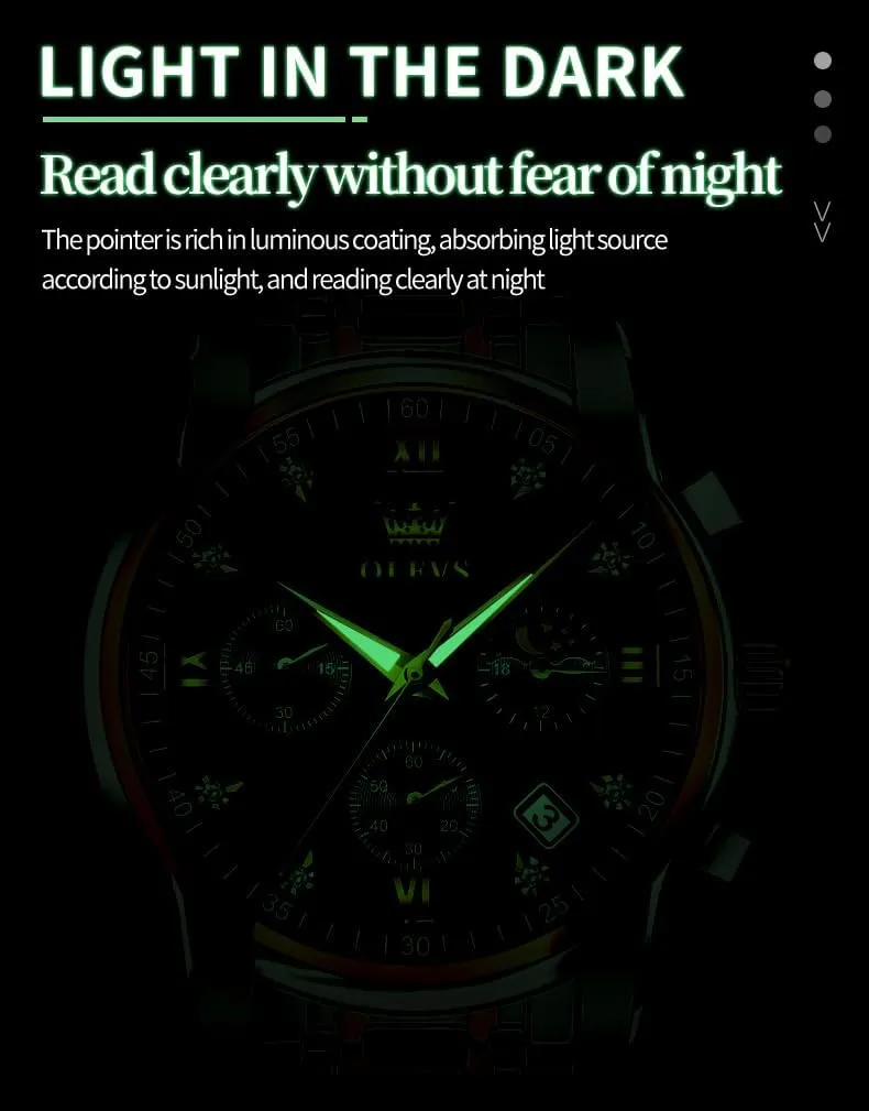 for Men Diamond Business Dress Analog Quartz Stainless Steel Waterproof Luminous Date Two Tone hospital overlie Luxury Casual Wrist Watch OLEVS Watch 