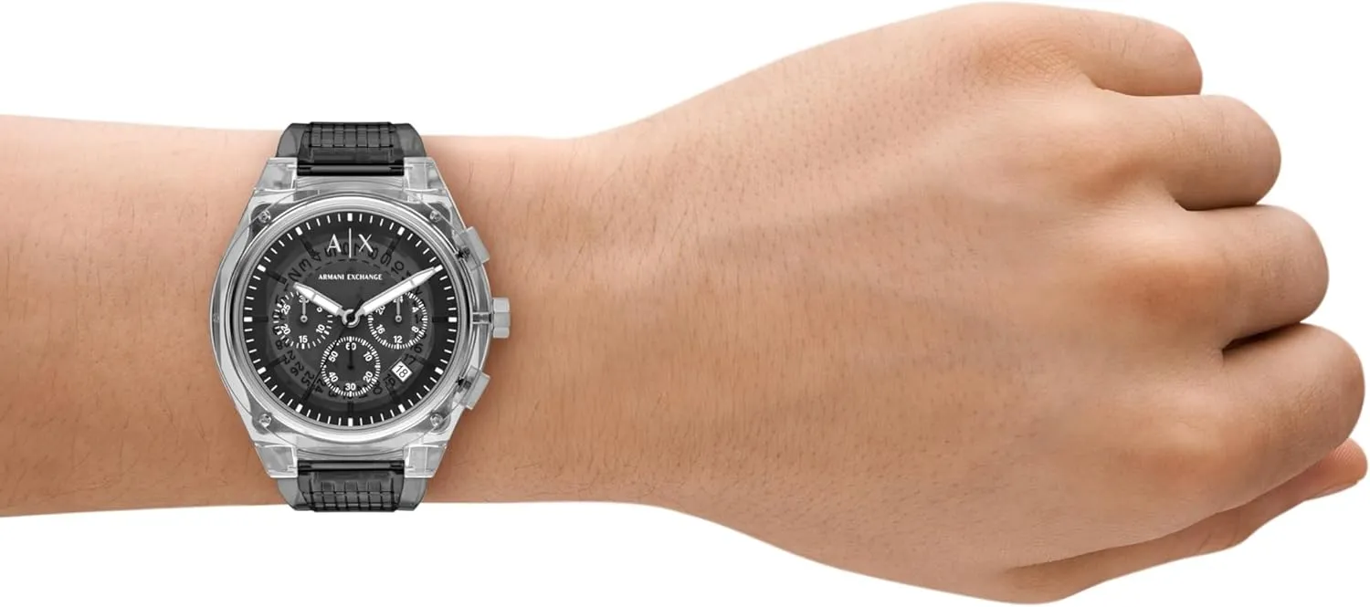 for Men; Men's Watch with Leather, blower Stainless Steel or Silicone Band Armani Exchange A|X Chronograph Watch 