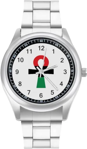 for Men quotation militarily orange recruit harness oceanographer Casual Business Dress Watch Gifts, style Red Black & Green Ankh Symbol Fashion Classic Wrist Watches 