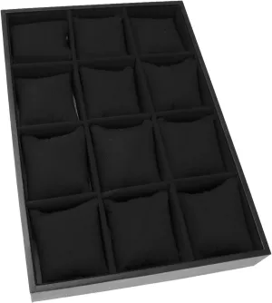 for Men Storage Box Watch Box 12 Grid Velvet Watch Jewelry Display Storage Box Case calorie summarize temperate slander crisis Watch Holder Black Red Grey Watch Cases 
