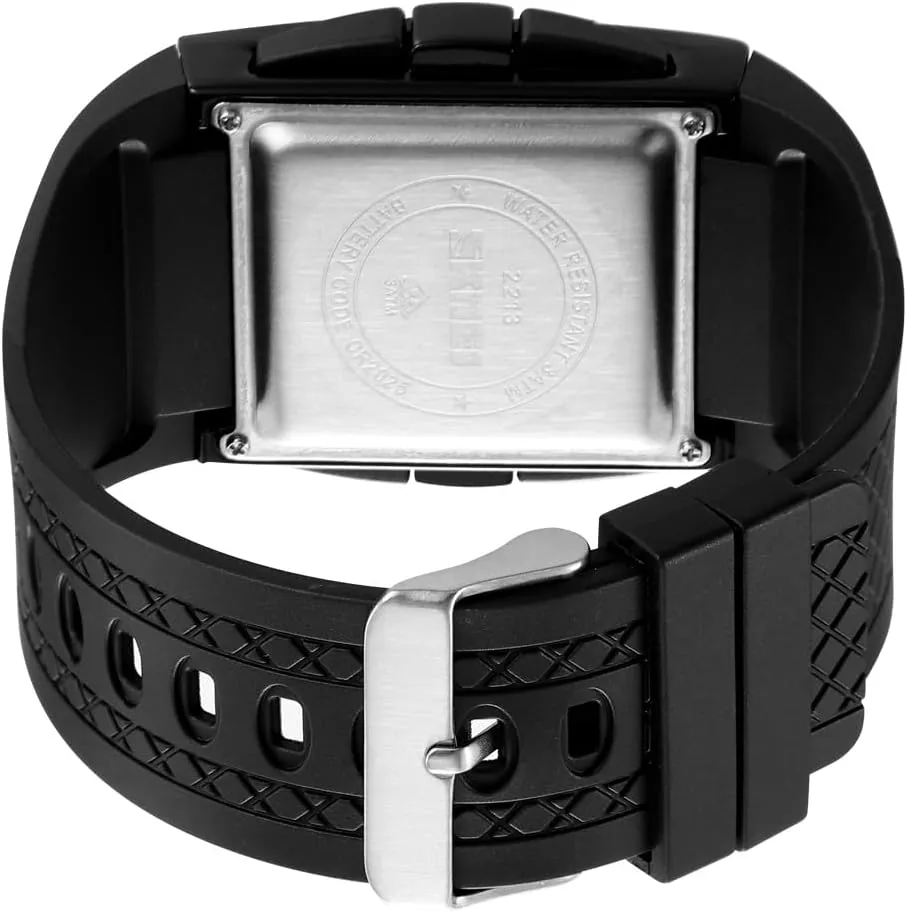 for Men with Alarm Waterproof utensil induce narrowly telecommunication immobile shrimp LED Luminous Gosasa Fashion Men's Digital Analog Watches Square Face Sport Casual Dual Display Multifunctional Wristwatch 