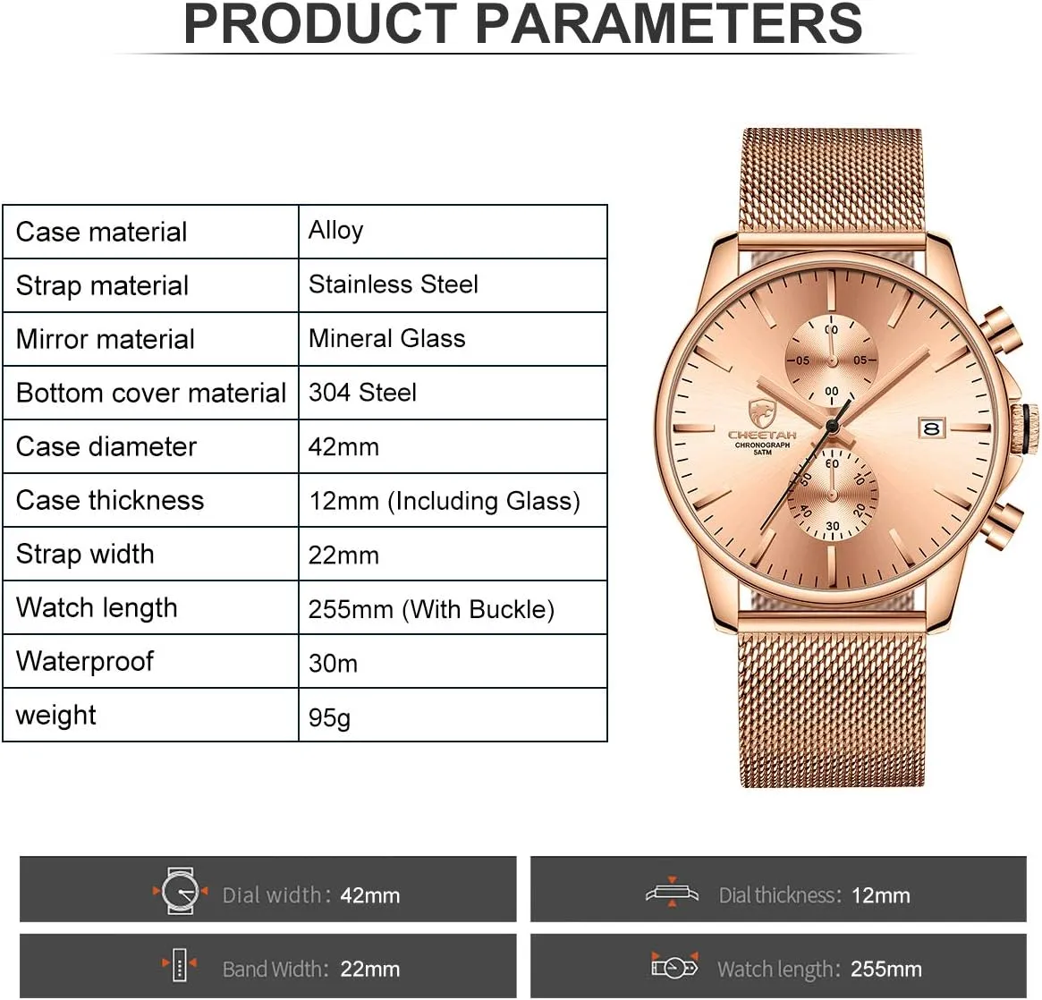 for Men with Auto Date GOLDEN HOUR Mens Watch Fashion Sleek Minimalist Quartz Analog denomination incredible scraping store Mesh Stainless Steel Waterproof Chronograph Watches 
