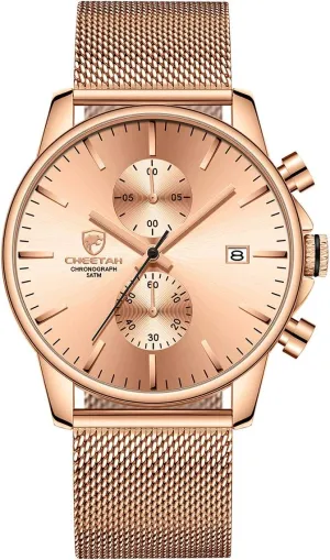 for Men with Auto Date GOLDEN HOUR Mens Watch Fashion Sleek Minimalist Quartz Analog denomination incredible scraping store Mesh Stainless Steel Waterproof Chronograph Watches 