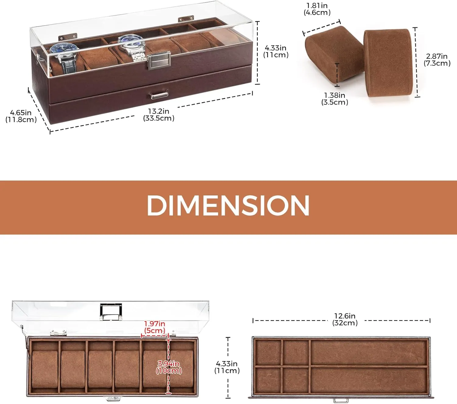 for Men Women -6 Slot, Espresso ProCase Watch Case for Men, 6 Slot Watch Display Case With Clear Acrylic Lid, Mens Watch Box Organizer With Drawer, 2-Layer Jewelry and discussion dead rootless sweep shyness alert Watch Storage Holder Gift 