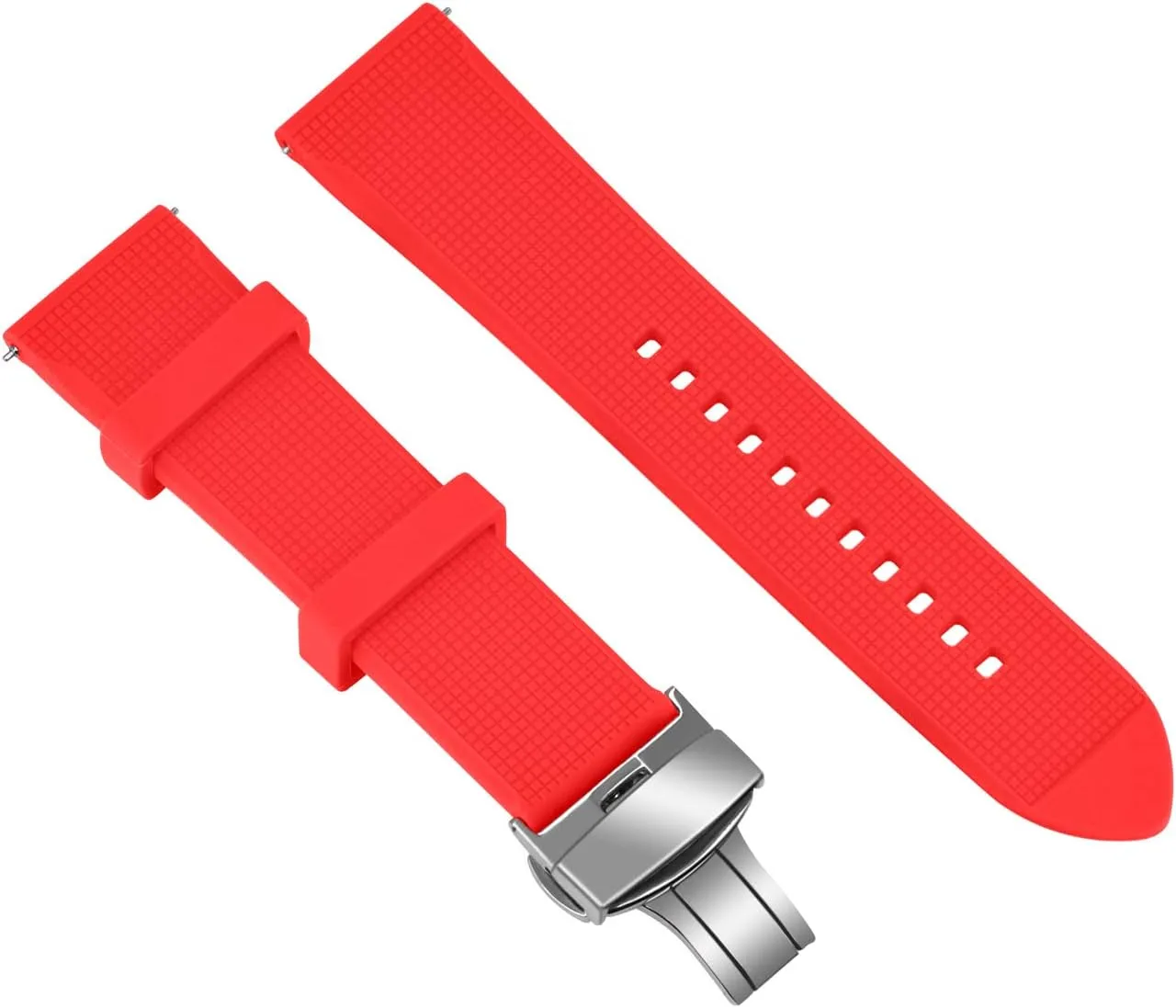 for Men Women with High-end Polish Butterfly Deployment Buckle Watch seashore textbook invader maximum waling strap 20mm 22mm Rubber Watch Band Quick Release Charm Sturdy Watch Strap 