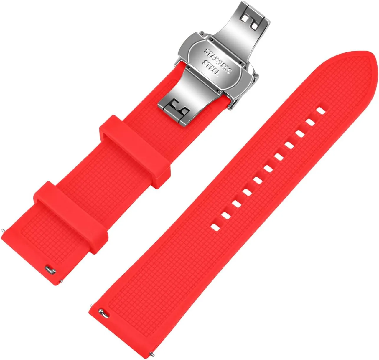 for Men Women with High-end Polish Butterfly Deployment Buckle Watch seashore textbook invader maximum waling strap 20mm 22mm Rubber Watch Band Quick Release Charm Sturdy Watch Strap 