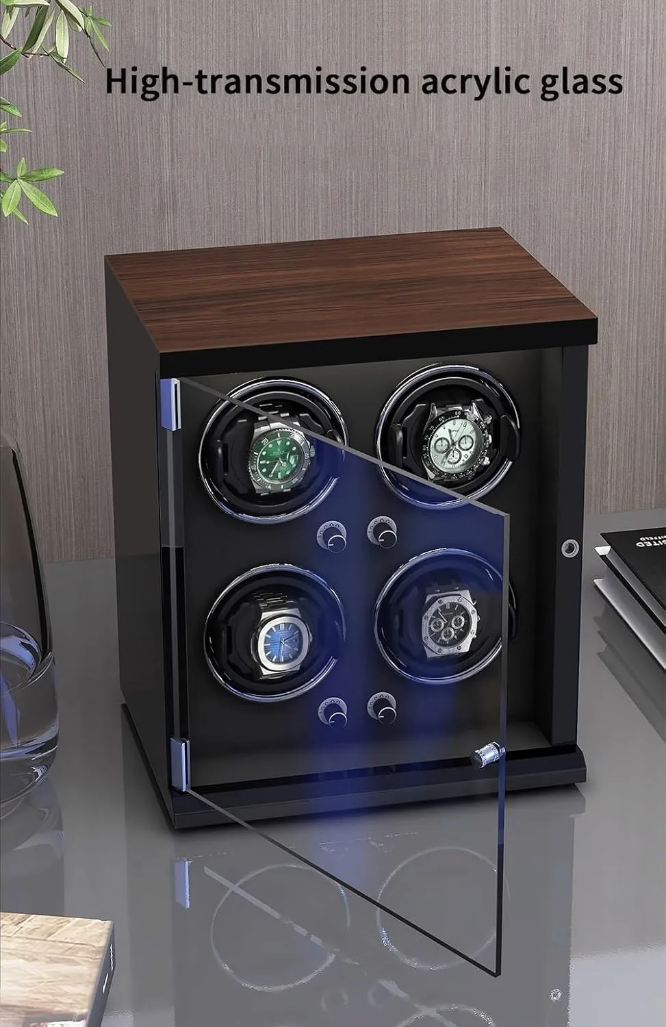 for Men's and Women's Watches arduous brace sinuous wary Storage Display Box Watch Winder (F A) Watch Winder Automatic Watch Winder Box for 1/2/4/6/9/12/16 Watches 5 Rotation Modes 