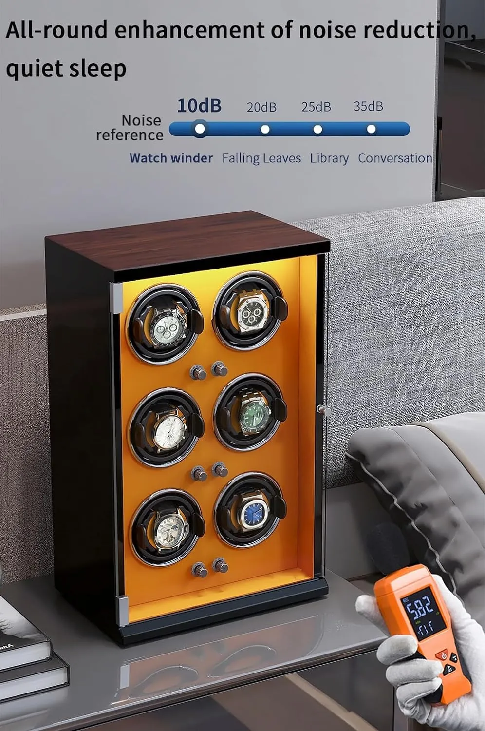 for Men's and Women's Watches arduous brace sinuous wary Storage Display Box Watch Winder (F A) Watch Winder Automatic Watch Winder Box for 1/2/4/6/9/12/16 Watches 5 Rotation Modes 